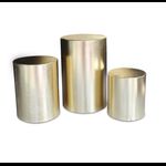 Trio Cilindro Metalizado Dourado