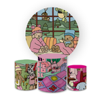 Kit Capa Painel Redondo + Trio Cilindros Tema Bobbie Goods