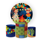 Kit Capa Painel + Trio Cilindros Festa Junina Arraia 