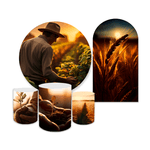 Kit Casadinho Capa Painel + Trio Capa Cilindros Tema Agro