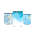 Kit Trio De Cilindros Branco e Azul
