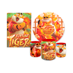 Kit Casadinho Capa Painel + Trio Capa Cilindros Tema Tigrinho