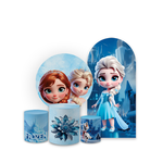  Kit Casadinho Capa Painel Redondo + Romano + Trio Capas de Cilindro Tema Frozen