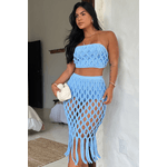 Conjunto Aurora Malha Azul Bebe