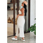 Vestido Tricot Rendado Off Carolina