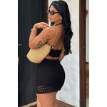 Vestido Macaquinho Tricot Argola Preto