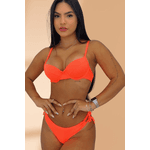 Biquíni Meia Taça Aro Bojo Laranja Neon