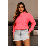 Blusa De Moletom Feminino Canguru I Rosa Neon