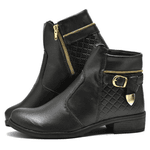 Kit Bota Feminina Coffee Gold Cadarço + Bota Feminina Fivela Gold Preta