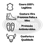 Botina Oliveira Vira Francesa Tradicional Bico Redondo Nobuk Oliva