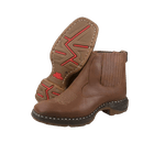 Botina Vira Francesa - Solado Jump Crazy Horse Capuccino c/ Florão