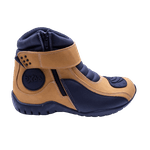 Bota Motociclista Cano Baixo Solado Borracha Fechamento Ziper Velcro BX66 Amarelo Milho
