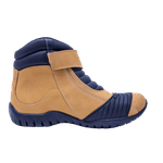 Bota Motociclista Cano Baixo Solado Borracha Fechamento Ziper Velcro BX66 Amarelo Milho