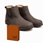 Kit Brahman Boots: Botina Braquiado Café + Carteira Conhaque