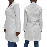 Jaleco de Algodão Feminino Branco com Manga Longa Laboratório