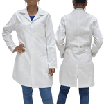 Jaleco de Algodão Feminino Branco com Manga Longa Laboratório
