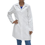 Jaleco de Algodão Feminino Branco com Manga Longa Laboratório