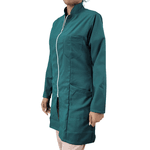 Jaleco Verde Ziper Feminino em Gabardine Microfibra