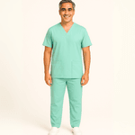 Calça Verde Água Masculina Gabardine Pijama Cirúrgico