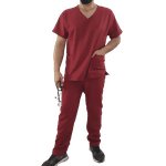 Camisa Scrub Marsala Masculina Enfermagem Privativo Pijama