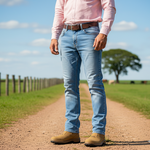 Botina Agrícola Masculina Couro Nobuck Mel