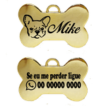 Pingente Dourado médio com gravação de raça