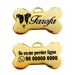 Pingente Dourado médio com gravação de raça