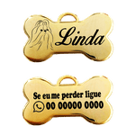 Pingente Dourado médio com gravação de raça