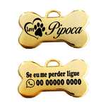 Pingente Dourado médio com gravação de raça