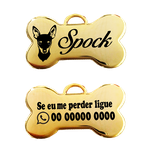 Pingente Dourado médio com gravação de raça