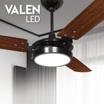 Ventilador De Teto Ventex Valen Led Preto 3 Pás Mogno 127v
