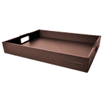 Bandeja De Café Workspace G - TABACO - Couro Legítimo