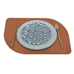 Jogo Americano Folha + Porta Copos - Kit Com 6 - Cor: Caramelo