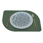 Jogo Americano Folha + Porta Copos - Kit Com 6 - Cor: Esmeralda