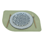 Jogo Americano Folha + Porta Copos - Kit Com 6 - Cor: Mint