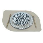 Jogo Americano Folha + Porta Copos - Kit Com 6 - Cor: Off White