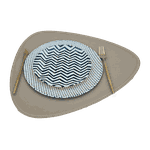 Jogo Americano Palheta + Porta Copos - Kit Com 6 - Cor: Aveia