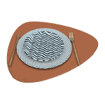 Jogo Americano Palheta + Porta Copos - Kit Com 6 - Cor: Caramelo