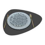 Jogo Americano Palheta + Porta Copos - Kit Com 6 - Cor: Preto