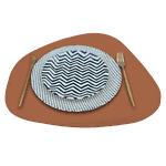 Jogo Americano Stone + Porta Copos - Kit Com 6 - Cor: Caramelo