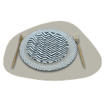 Jogo Americano Stone + Porta Copos - Kit Com 6 - Cor: Off White