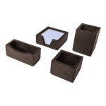 Kit 2 WorkSpace - TABACO - Porta Lápis, Porta Clips, Porta Rascunho, Porta Cartões de Visita - COURO LEGÍTIMO