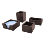 Kit 2 WorkSpace - TABACO - Porta Lápis, Porta Clips, Porta Rascunho, Porta Cartões de Visita - COURO LEGÍTIMO