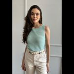 Regata Tricot Fios - Verde Água