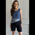 Regata Tricot Fio - Azul Petróleo