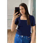 Blusa Decote - Marinho