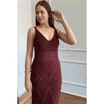Vestido Tricot Ponto - Marsala