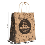 SACOLA KRAFT DELIVERY SUA MEGA DELICIA BLACK GOURMET TAMANHO M - 25 UNIDADES