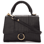 Bolsa Feminina Em Couro Legítimo Com Alça Transversal - Preta