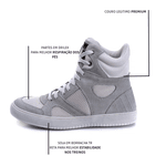 Tênis Sneaker Unissex Couro Legitimo Branco Calçado Fitness